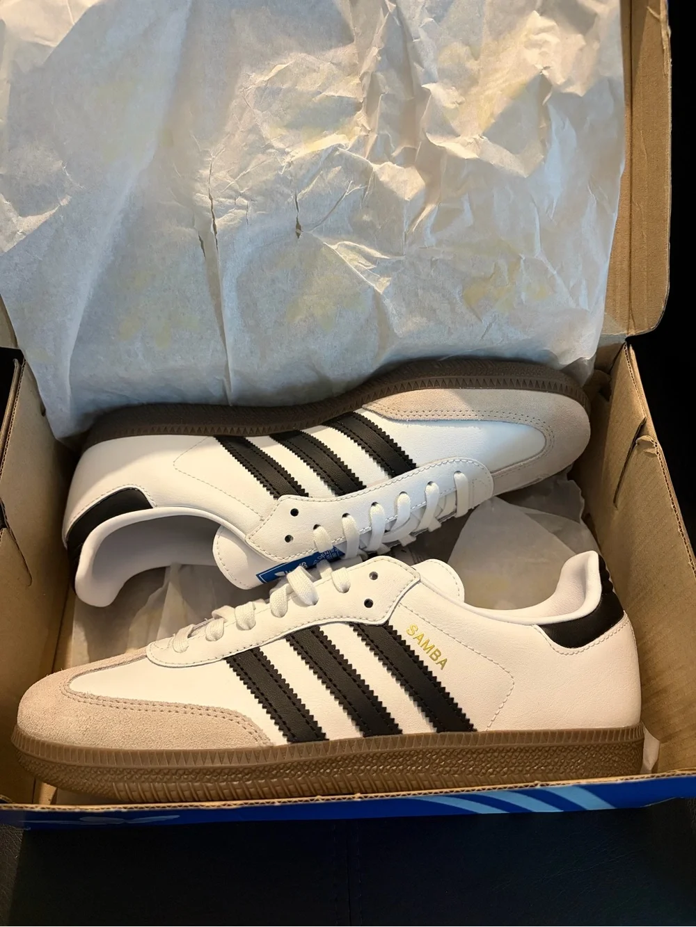 adidas Samba White Black with Gum Sole